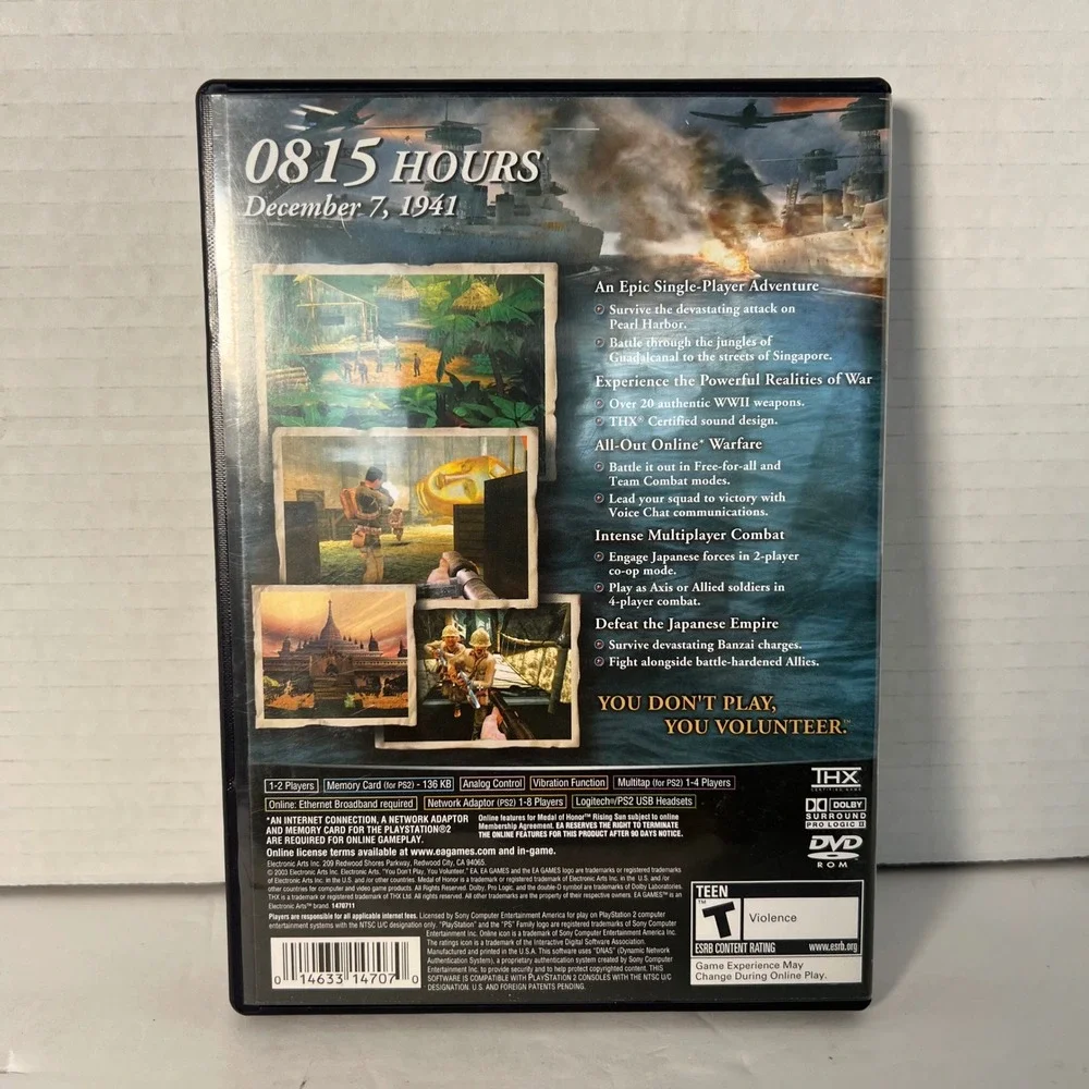 Medal of Honor Rising Sun Sony PlayStation 2 PS2 2003 CIB Black Label SLUS-20753